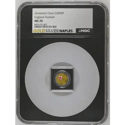 ND - 1/1000oz England Football Gold Coin - Chad G3000F - NGC MS70 (D-3)